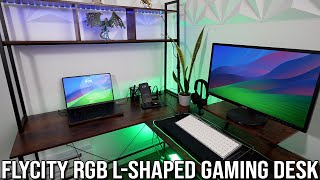 FlyCity LShaped RGB Gaming Desk [upl. by Ynaffet261]