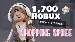 1700 robux shopping spree🍩🧋🍢not bragging🌷Heartxiexo [upl. by Aihtnis]