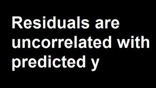 Residuals are uncorrelated with predicted y [upl. by Goddart]