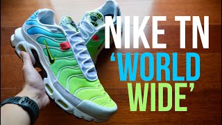 Nike Air Max Plus TN Tuned Worldwide 2020 White Green Blue Dusty Cactus Unboxing  By L1M [upl. by Llehcor]