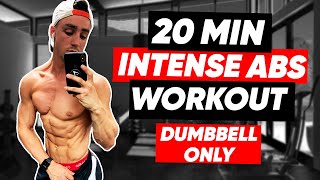 20 MIN DUMBBELL ABS WORKOUT AT HOME FOLLOW ALONG [upl. by Achorn]