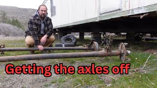 Mobile home wheels and axles removal [upl. by Lot902]