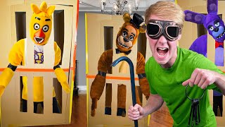 CAPTURING Five Nights At Freddys ROBOTS In Cardboard PRISON [upl. by Ynohtnacram]