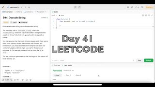 Day 41 LeetCode Problem 394 Decode String  Swift [upl. by Rustice635]