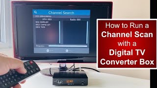 Digital TV Converter Boxes Run a channel scan  Auto program for over the air antenna channels [upl. by Edelman]