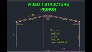 formation autocad dessin pignon hangar métallique video 1 [upl. by Oicatsana]