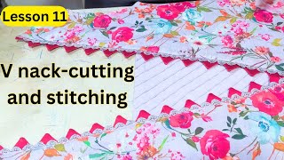 Stitching class lesson 11  V nackcutting and stitching [upl. by Hairabez552]