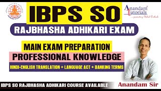 IBPS SO Rajbhasha Adhikari Mains  Professional Knowledge Preparation [upl. by Alraep721]