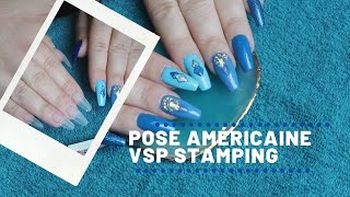 POSE AMERICAINE STAMPING STRASS PAILETTES [upl. by Aylad]