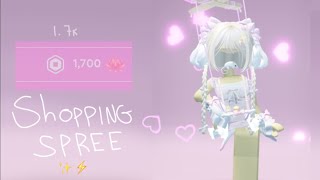 ୨ৎ 1700 ROBUX SHOPPING SPREE  COQUETTE LIGHT PINK THEME NOT BRAGGING ୨ৎ [upl. by Aihsema88]