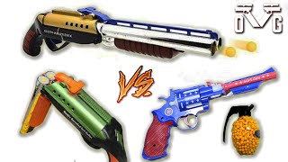 Double Barrel Ball Bullet Shot Revolver Pistol BB Blaster Toy Gun Set [upl. by Ailehpo]