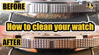 Cleaning your watch  from gunked up to super clean in a couple of minutes [upl. by Ateloiv]