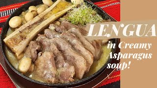 Creamy LENGUA Recipe  How to cook Lengua in creamy mushroom sauce  Delicious Ox Tounge recipe [upl. by Analise310]