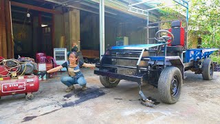 Repair and restore 50 year old Toyota cars into trucks Part 4 makes the barrel and spray paint [upl. by Nelag399]