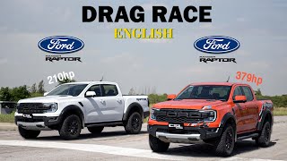 Ford Ranger Raptor 30 V6 vs 20 Diesel DRAG RACE [upl. by Snej106]