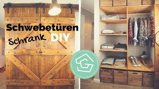 Brettertür DIY  Schrank selber bauen  Tür einbauen  Schiebetür  Barn Door  Einbauschrank [upl. by Johiah]