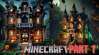 Halloween Witchwood Manor builds Minecraft [upl. by Brina]