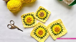 ¡¡Muy Fácil Y Hermoso  Tutorial de Granny Girasol a Crochet [upl. by Gurolinick]