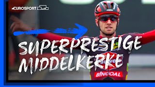 Cyclocross Superprestige Middelkerke  Noordzeecross 2023  Mens Highlights  Eurosport [upl. by Kunkle254]