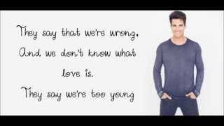 Never too young  MattyB feat James Maslow Lyrics [upl. by Ellehcrad]