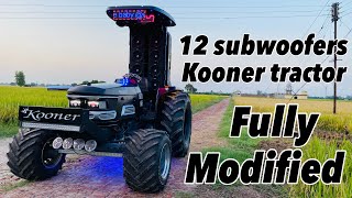 12 subwoofers kooner tractor  black arjun  No1 modified tractor in punjab  modified club [upl. by Bartram]