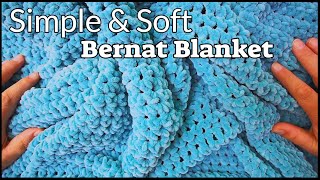 Crochet this SUPER EASY Bernat Blanket [upl. by Enovad]