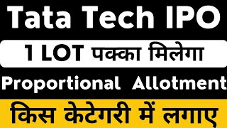 What is Proportional basic ipo allotment tata tech  Tata technologies ipo category selection [upl. by Aborn]