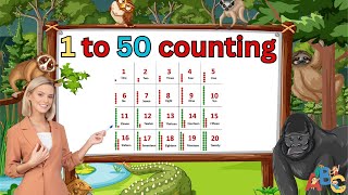 1 to 50 counting in english very nice video 4 children [upl. by Yves495]