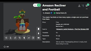 How to Get The Amazon Recliner and Football Ugc From Amazons Joyful Horizons😱 [upl. by Violante]