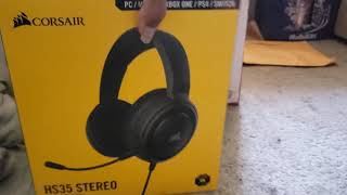 CORSAIR HS35 STEREO GAMING HEADSET INTEL I7 10TH GEN PS4 PS5 MOBILE UNBOXING 322021 [upl. by Kcirdla]