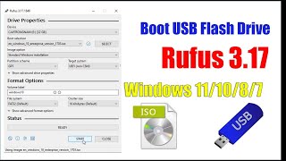 Boot USB Flash Drive with Rufus 317  Windows 78811011 [upl. by Arama104]