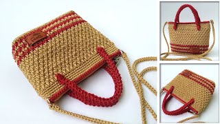 CUTE AND BEAUTIFUL  SUPER EASY CROCHET BAG TUTORIAL FOR BEGINNERS [upl. by Jenesia]