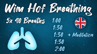 Guided Wim Hof Breathing Technique 5 Rounds 40 Breaths Advanced with Time for Meditation [upl. by Oz]