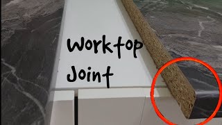 How To Joint Kitchen Worktop Corners diy [upl. by Nylirem]