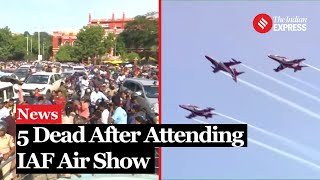 Air Show In Chennai 2024 5 Dead Chaos As Massive Crowd Overwhelms Marina Beach  Air Force Day [upl. by Elroy267]