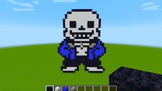 How To Make Sans From Undertale  Minecraft Pixel Art Tutorial [upl. by Adebayo]