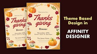 Making Thanksgiving Invitation Design in Affinity Designer [upl. by Arman]