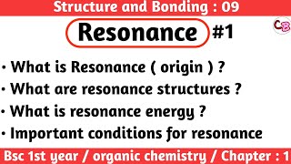 Resonance  Structure and Bonding  Bsc 1st year chemistry  lecture  09  by Chemboost [upl. by Justino565]