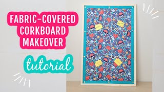 Fabric Covered Cork Board Makeover corkboardmakeover bulletinboard [upl. by Abla]