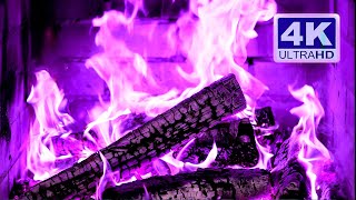 🔥 PURPLE FIREPLACE 4K Ultra HD [upl. by Alyacim]