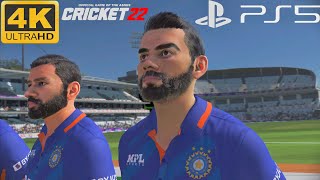 Cricket 22 PS5 Gameplay  India Vs Pakistan At Lords 4K [upl. by Ellehsal]