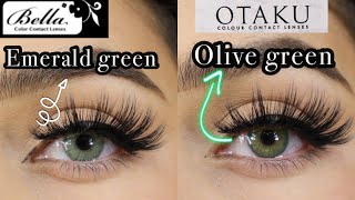 THE MOST REALISTIC GREEN COLOR LENSES FOR DARK BROWN EYES affordable and comfortable [upl. by Subak]