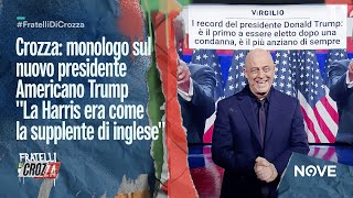 Crozza monologo sul nuovo presidente Americano Trump quotLa Harris era come la supplente di inglesequot [upl. by Etnauj879]