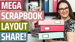 MEGA Scrapbook Layout Share  Tips Tricks and MUST SEE Design Ideas [upl. by Annoyt]