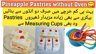 Low budget Pineapple pastries step by step recipe with measuring cups [upl. by Annelak]