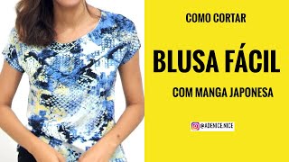 como cortar BLUSA COM 080 CM DE TECIDO [upl. by Kendyl]