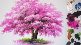 How to paint a tree in Acrylic lesson 6 [upl. by Namlas]