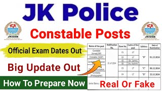 JKSSB Constable Exam Dates Out  JKP Constable Exam Dates 2024  Jkssb New Exam Calander 2024  JKP [upl. by Sathrum]