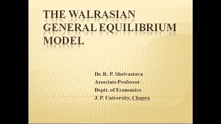 The Walrasian General Equlibrium Model MA Sem II Paper V Lec 02 [upl. by Rowe]