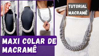 TUTORIAL  Como fazer um colar de macramÃª  Colar de cordas passo a passo trama para iniciantes [upl. by Prisca]